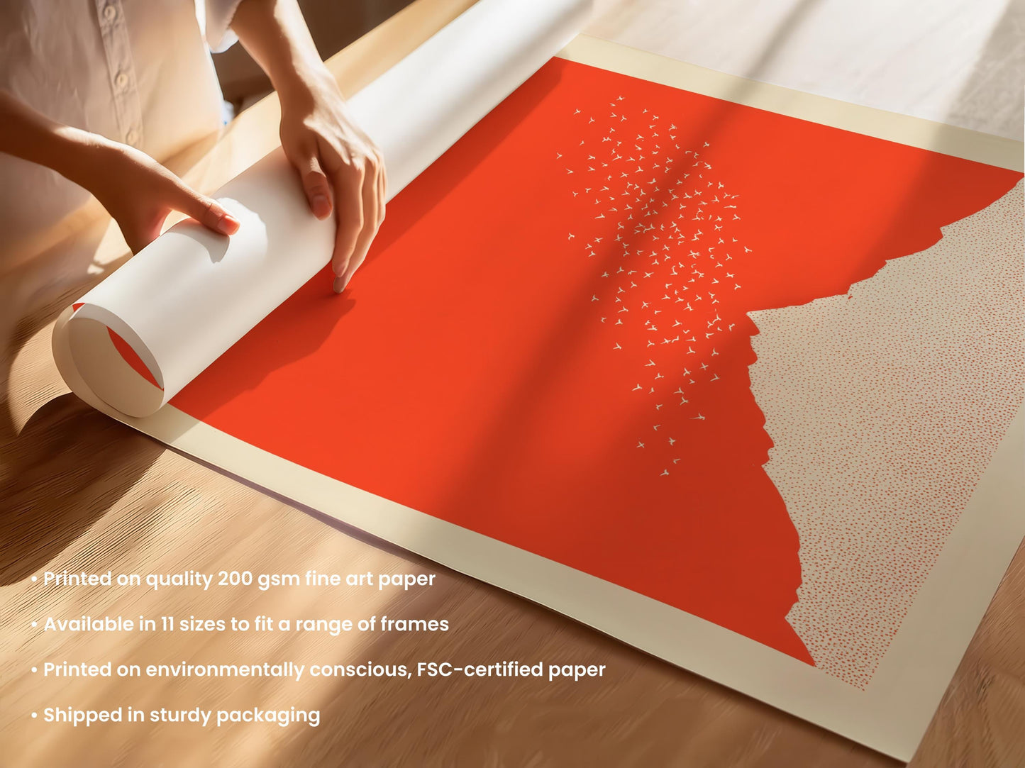 Red Mountain Birds Print