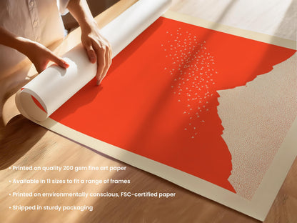 Red Mountain Birds Print