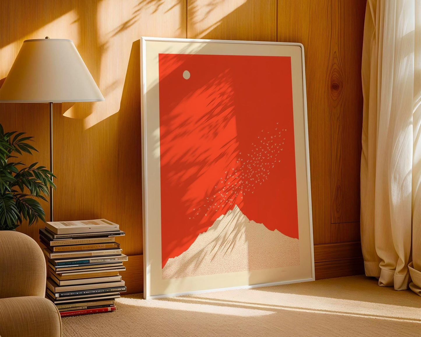 Red Mountain Birds Print