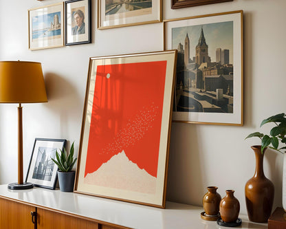 Red Mountain Birds Print