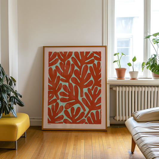 Red Coral Botanical Print
