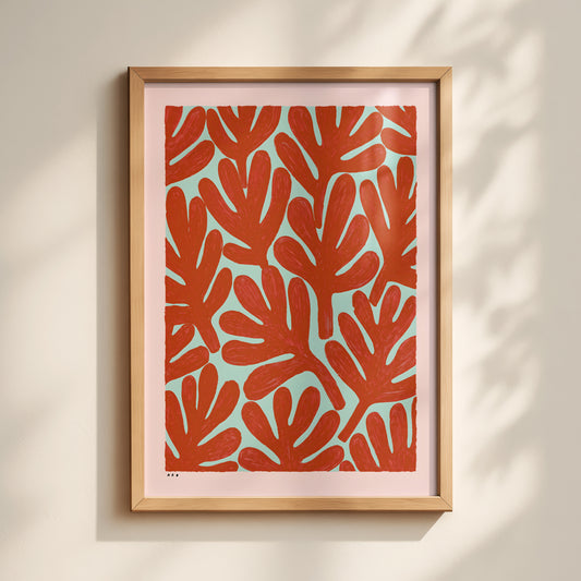 Red Coral Botanical Print