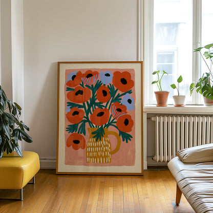 Red Poppy Flower Print