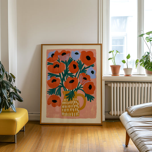 Red Poppy Flower Print