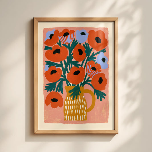 Red Poppy Flower Print