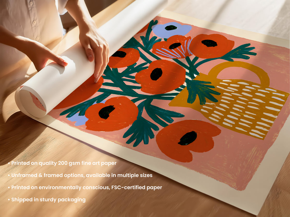 Red Poppy Flower Print