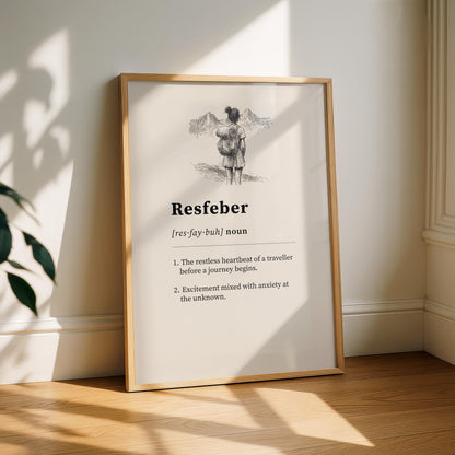 Resfeber Definition Print