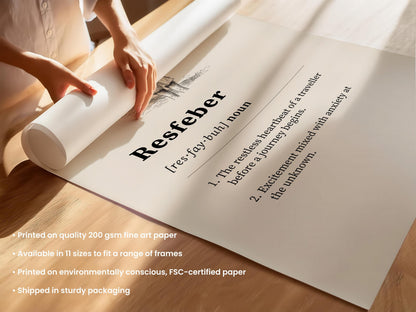 Resfeber Definition Print