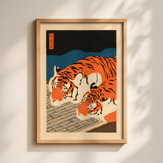 Resting Tigers Print