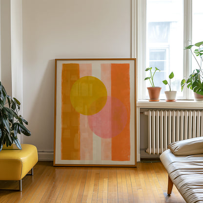 Retro Sun Abstract Print