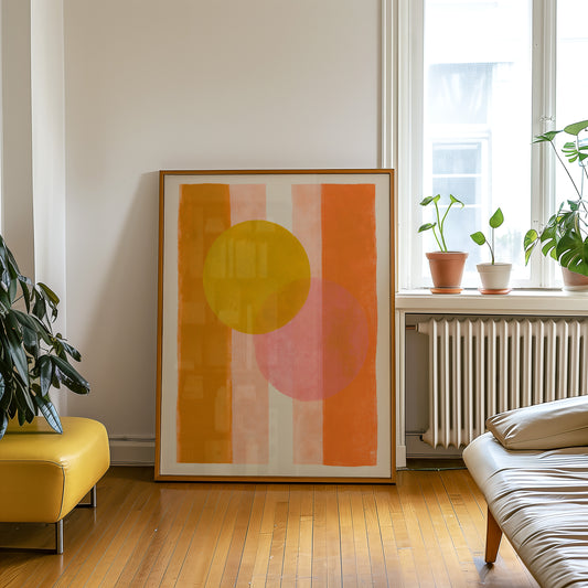 Retro Sun Abstract Print