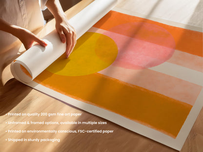 Retro Sun Abstract Print