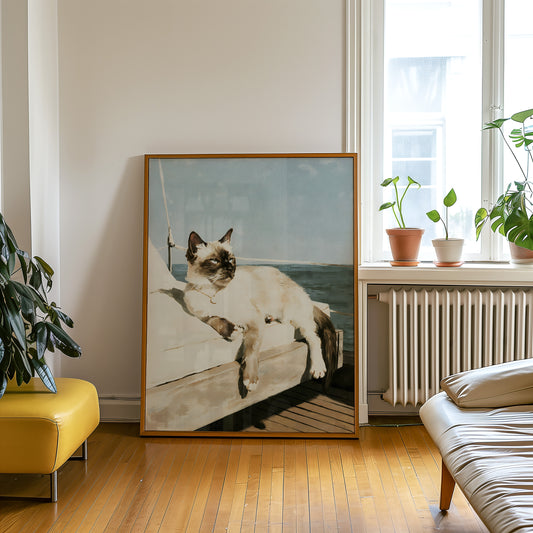 Sailing Cat Print