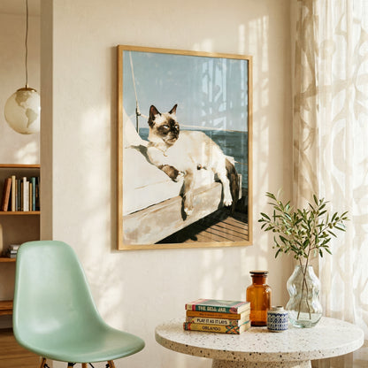 Sailing Cat Print