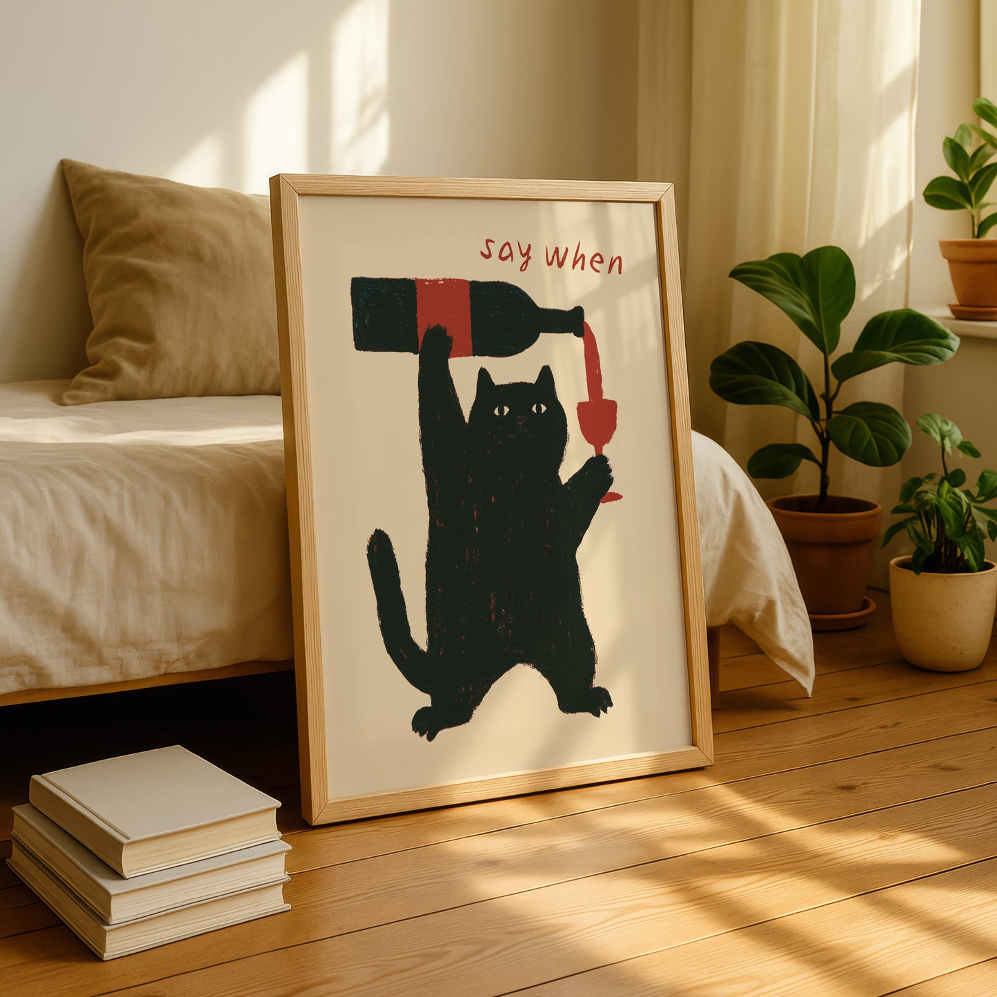 Cat Wine Print