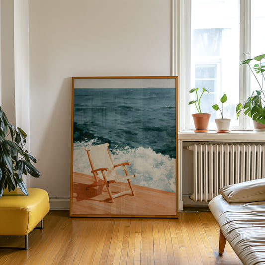 Seaside Deck Chair Print