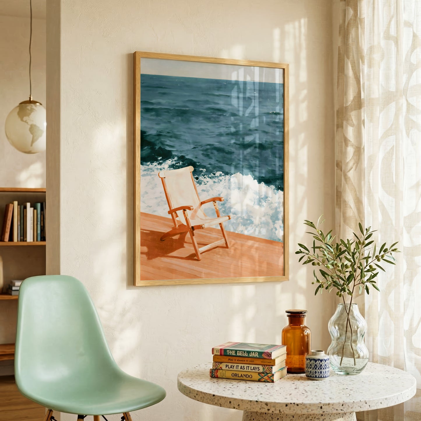 Seaside Deck Chair Print