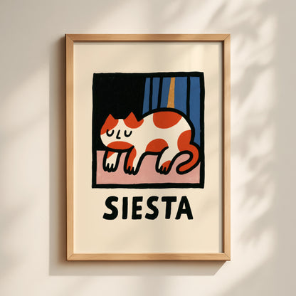 Siesta Cat Print