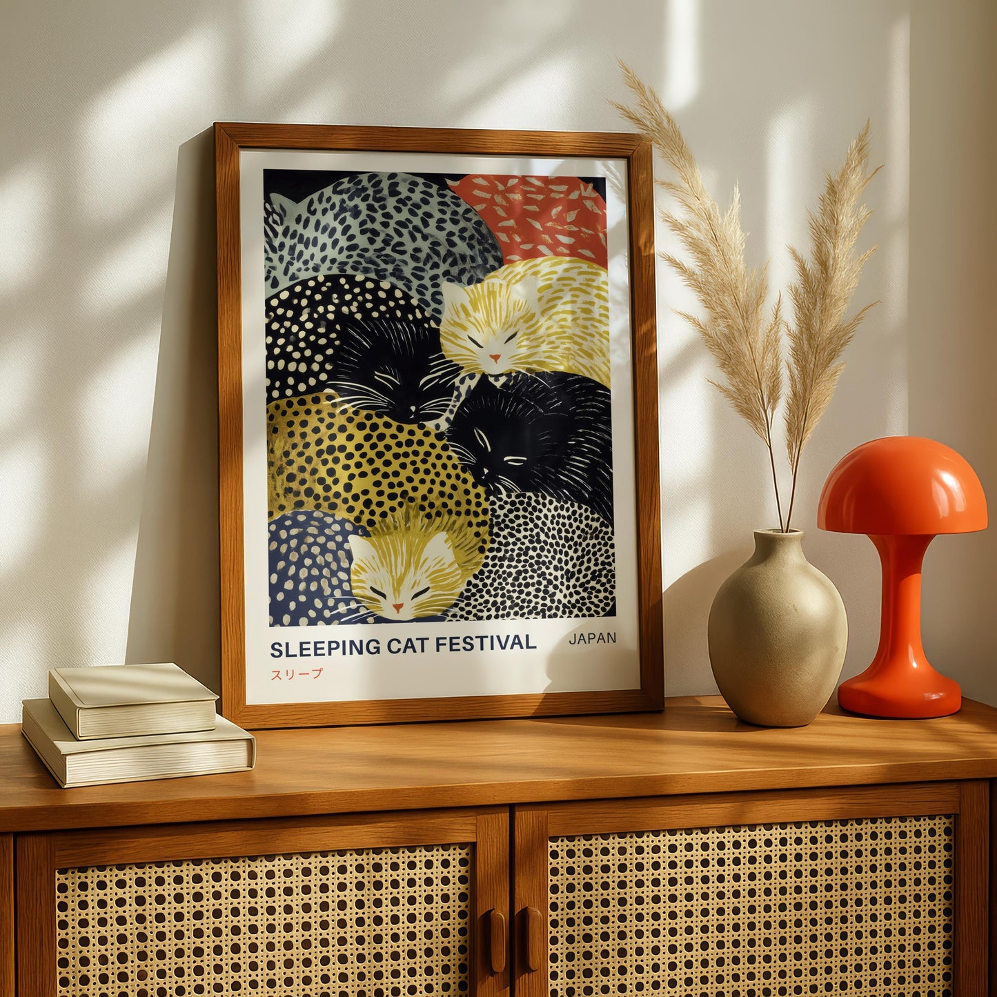 Sleeping Cat Japanese Print