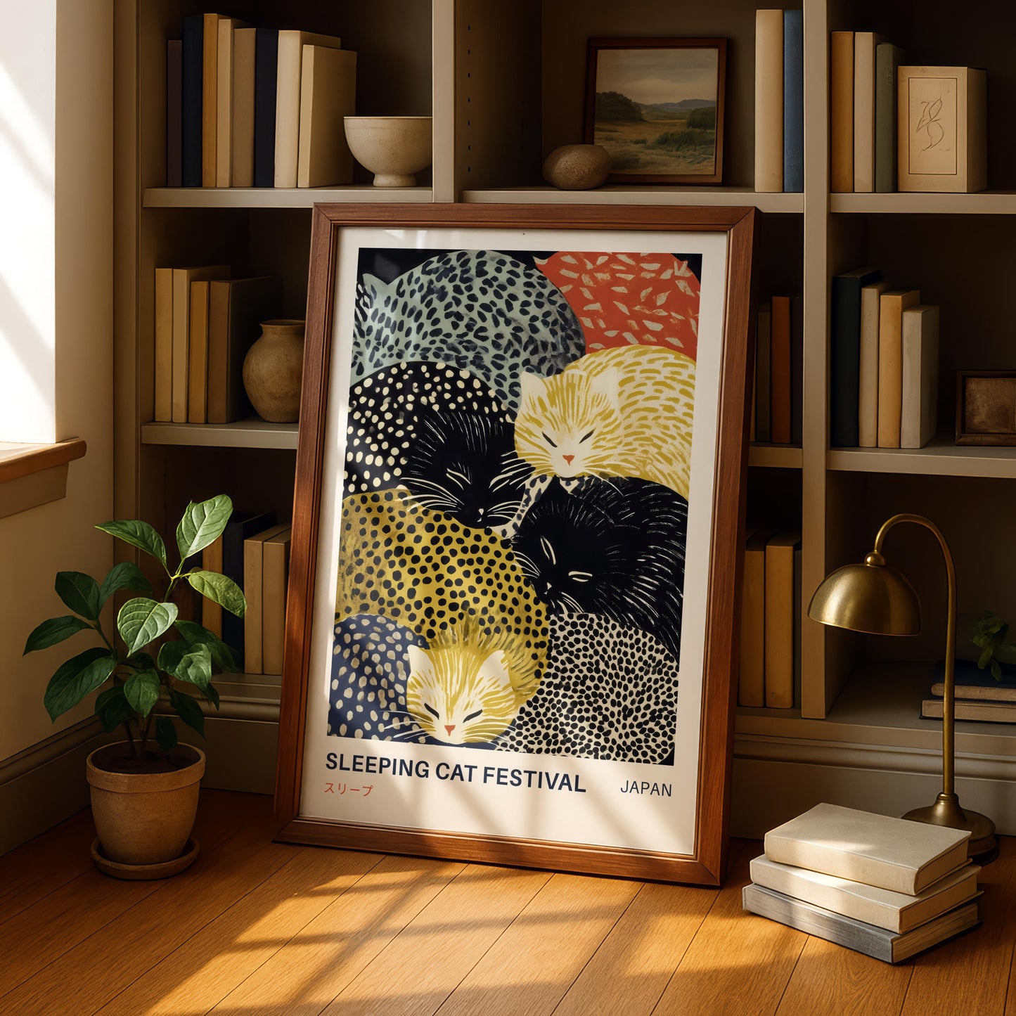 Sleeping Cat Japanese Print