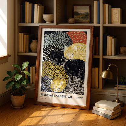 Sleeping Cat Japanese Print
