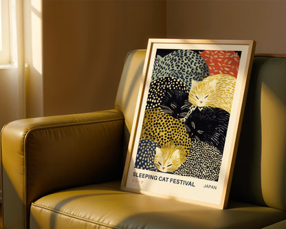 Sleeping Cat Japanese Print
