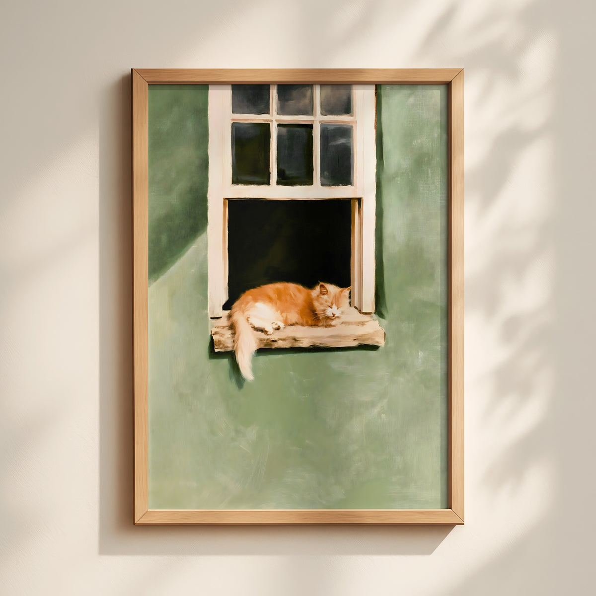 Sleeping Ginger Cat Print