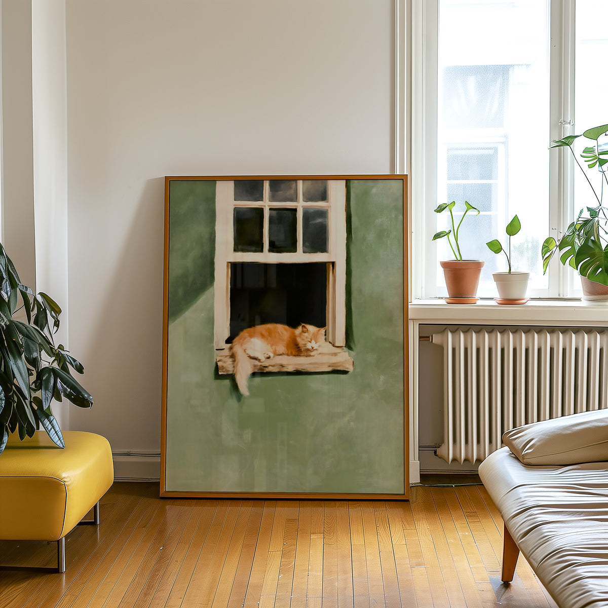 Sleeping Ginger Cat Print