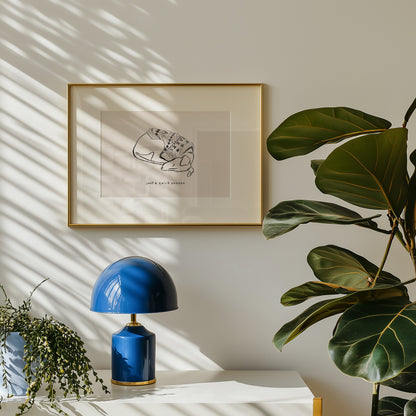 Sleeping Whippet in Sweater Print shown in a room mockup