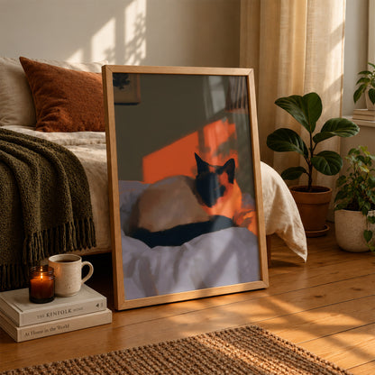 Sleepy Siamese Cat Print 04 Living Room 23 (autumnal).jpg