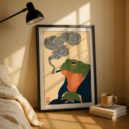 Japanese Smoking Frog Print