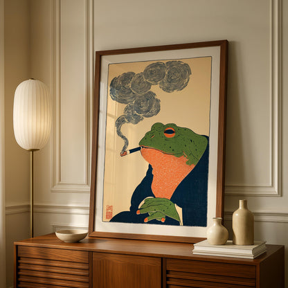Japanese Smoking Frog Print