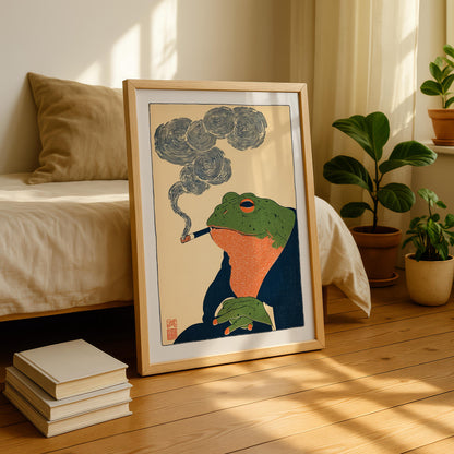 Japanese Smoking Frog Print