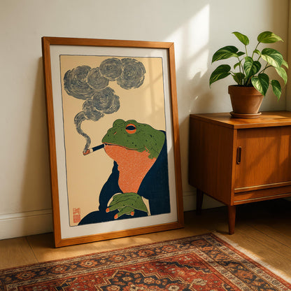 Japanese Smoking Frog Print