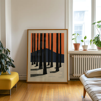 Snowy Pine Forest Print