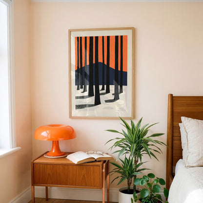 Snowy Pine Forest Print