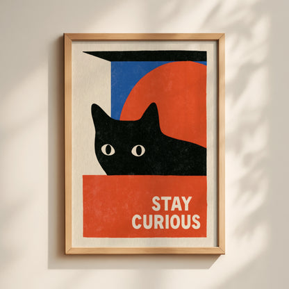 Stay Curious Cat Print