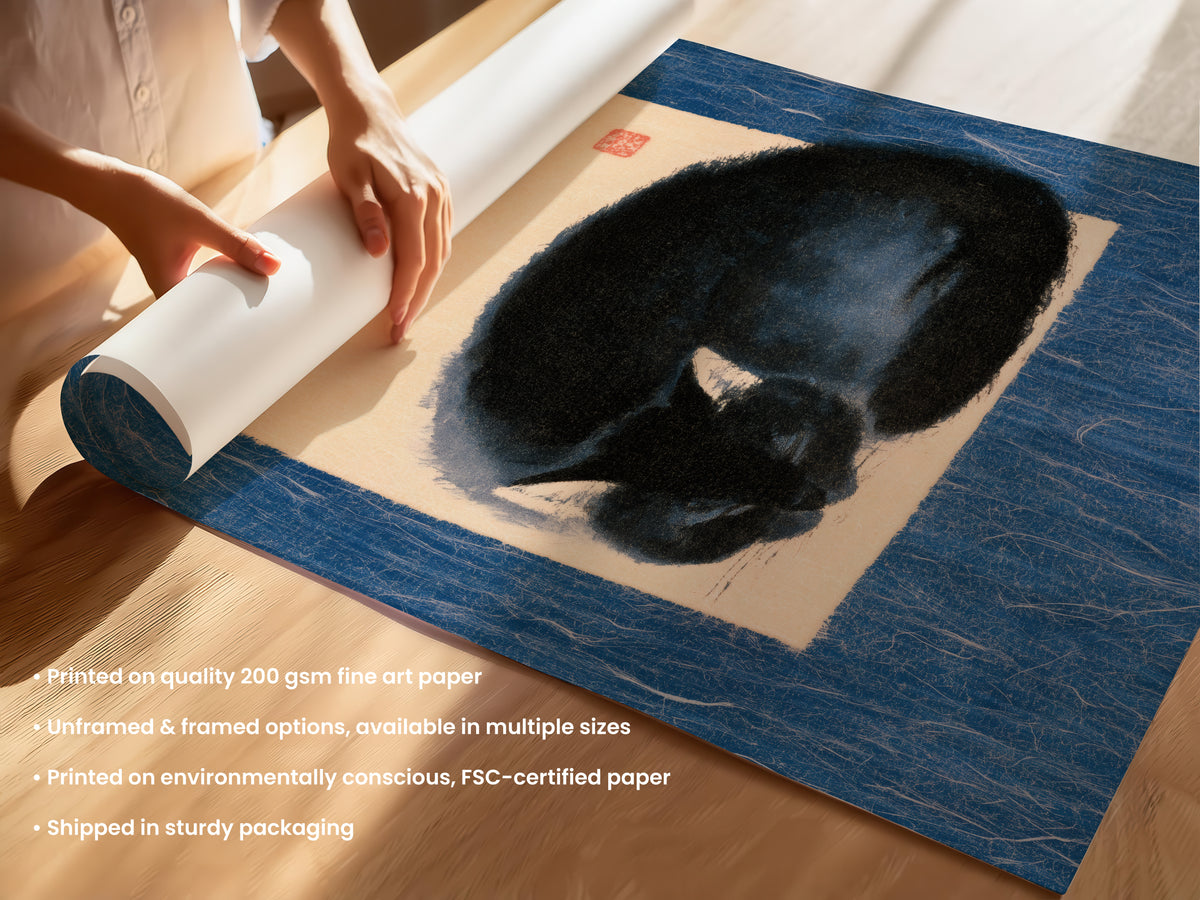 Sumi-e Black Cat Print 10 Unframed (UF & F).jpg