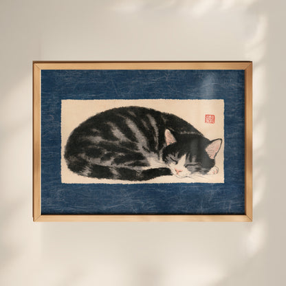 Sumi-e Sleeping Tabby Cat Print 01 MASTER-landscape.jpg