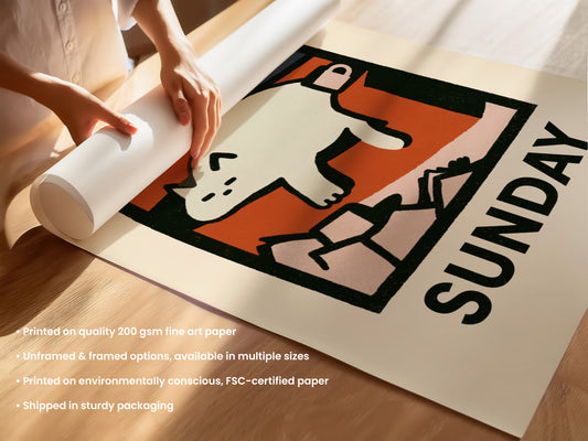 Sunday Cat Print