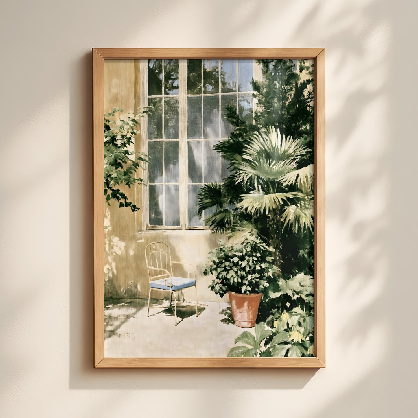 Sunlit Courtyard Chair Print