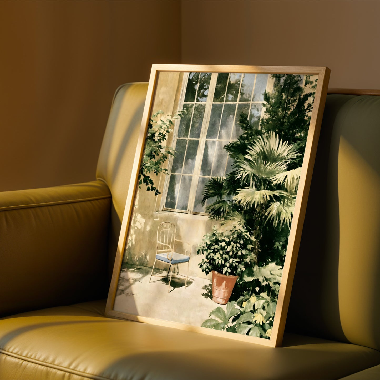 Sunlit Courtyard Chair Print