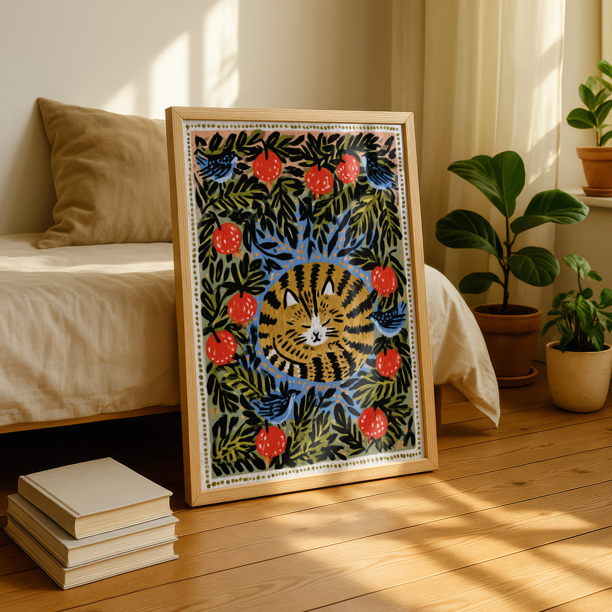 Tabby Cat & Pomegranates Print 006 Living Room-media-23.jpg