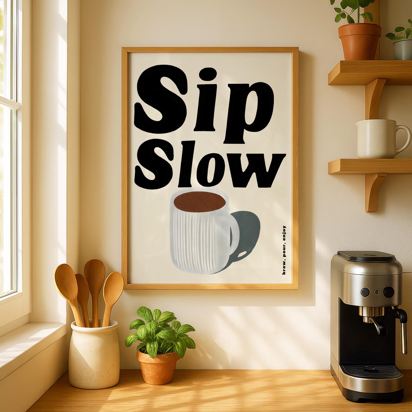 Sip Slow Kitchen Print