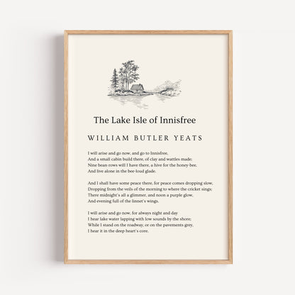 W.B. Yeats Poem Print - "The Lake Isle of Innisfree"