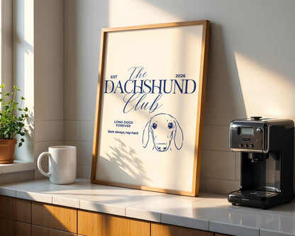 The Dachshund Club Typography Print