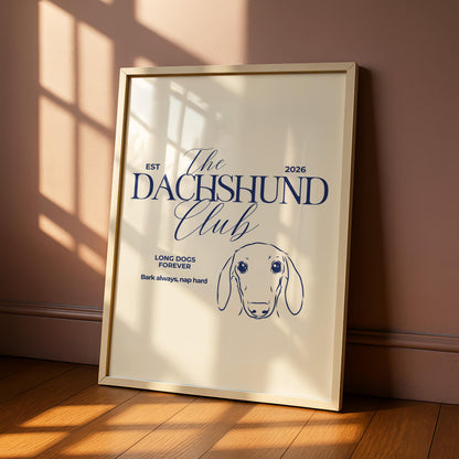 The Dachshund Club Typography Print