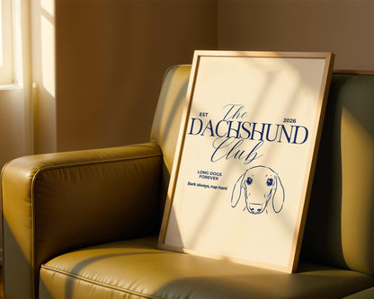 The Dachshund Club Typography Print