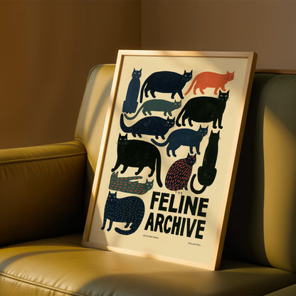 The Feline Archive Cat Print