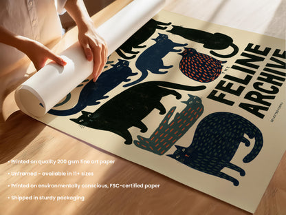 The Feline Archive Cat Print